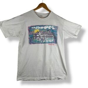 Opryland USA Vintage Single Stitch T Shirt Size Large Riverboat Graphic USA Made